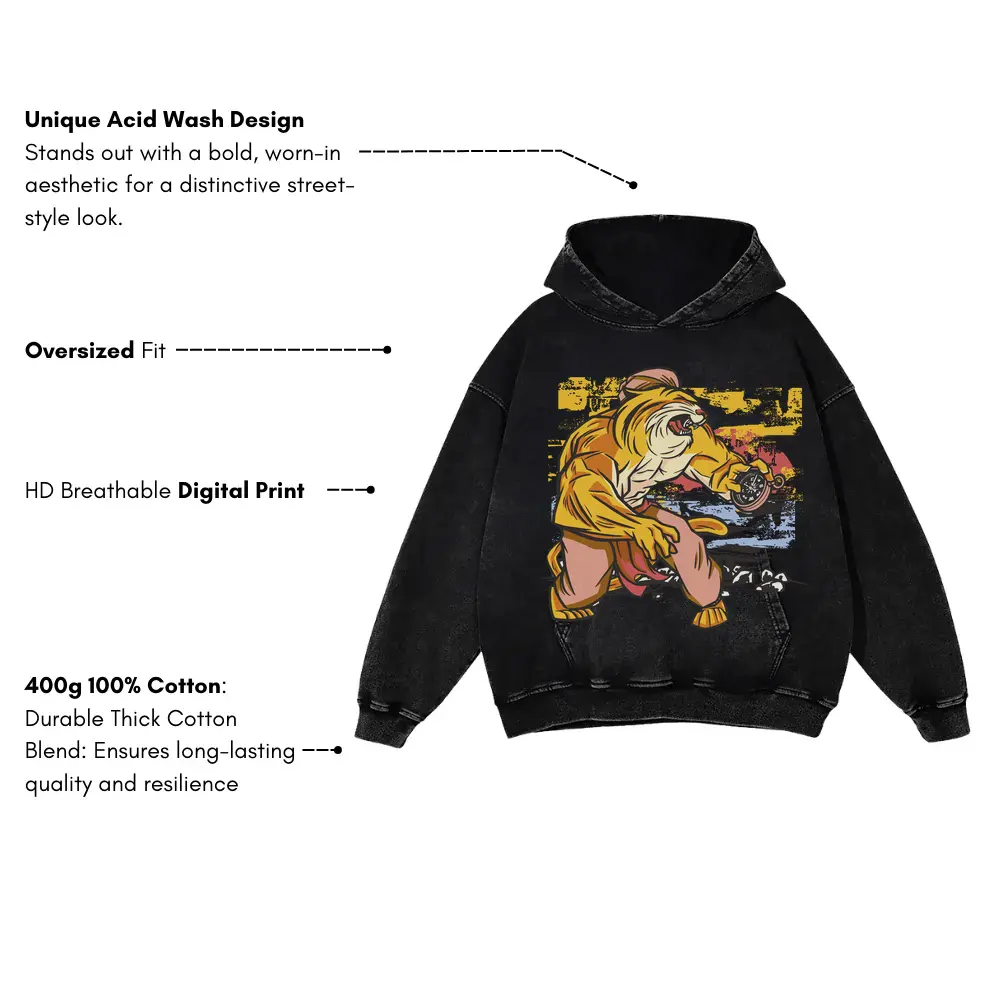 Adventure Acid Wash Oversized Hoodie - Image 3