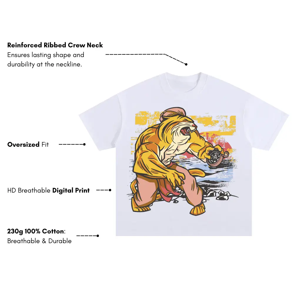 Adventure Oversized White Graphic Tee - Image 3