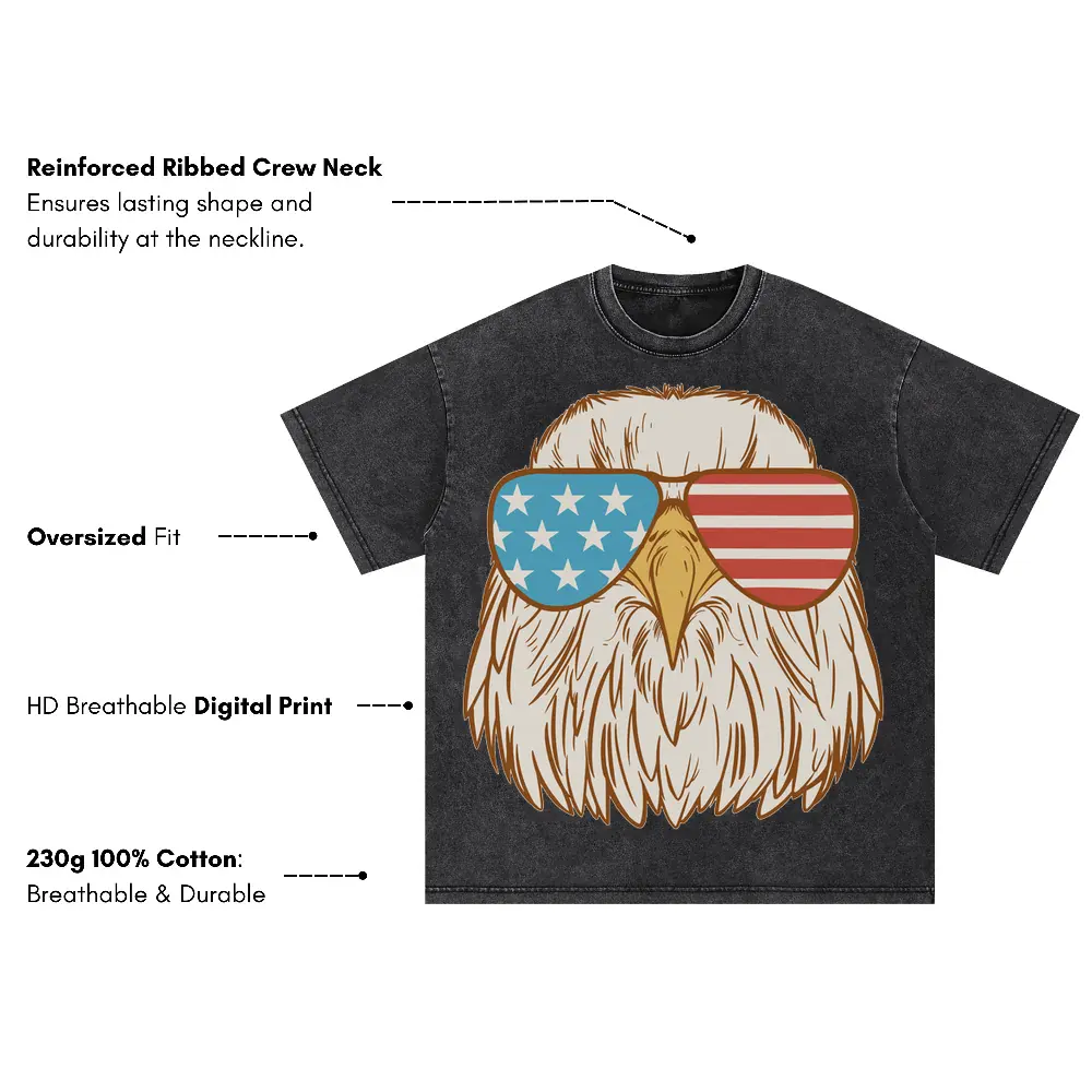 Aeagleusasunglasses Oversized Acid Wash T-shirt - Image 3