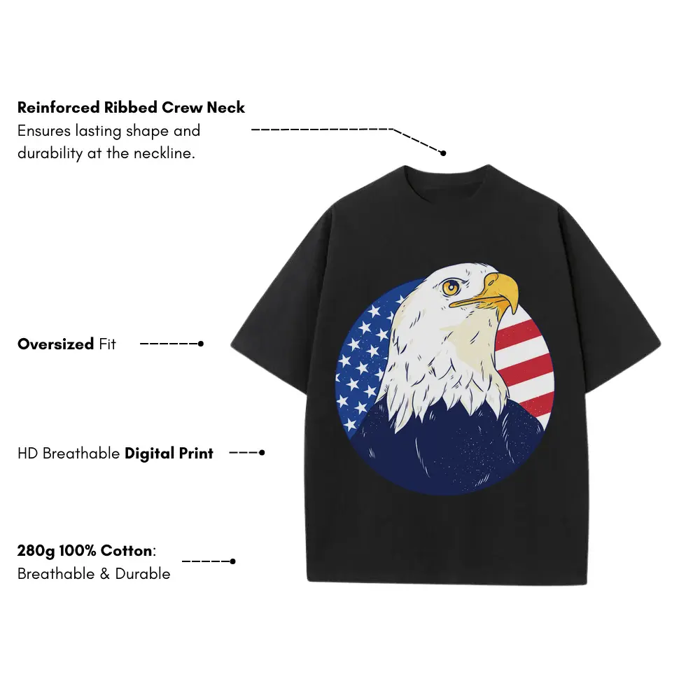 American Eagle 0 Hq Heavyweight Oversized Black Graphic Tee - Image 3