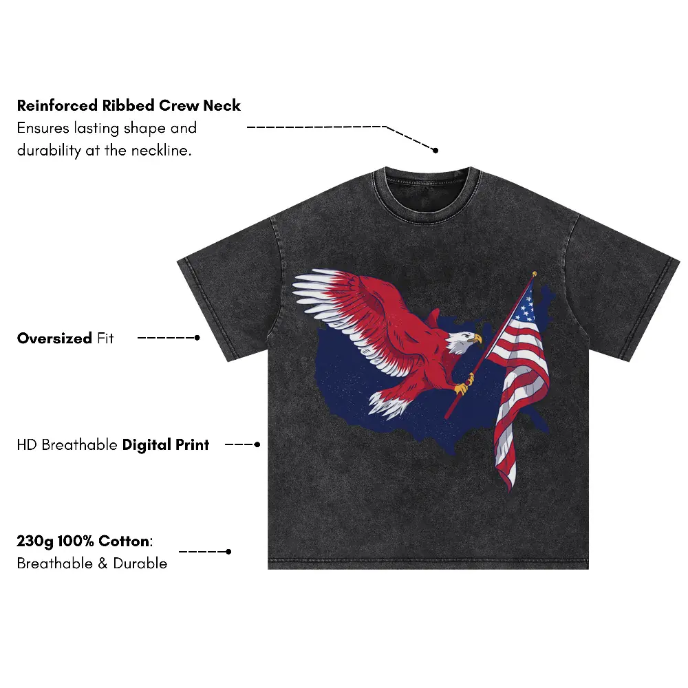 American Eagle 02 Hq Oversized Acid Wash T-shirt - Image 3