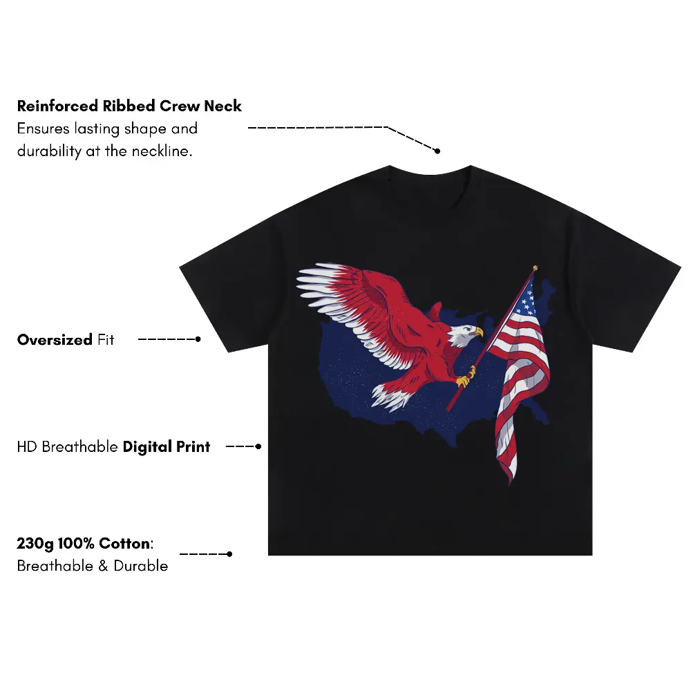 American Eagle 02 Hq Oversized Black Graphic Tee - Image 3