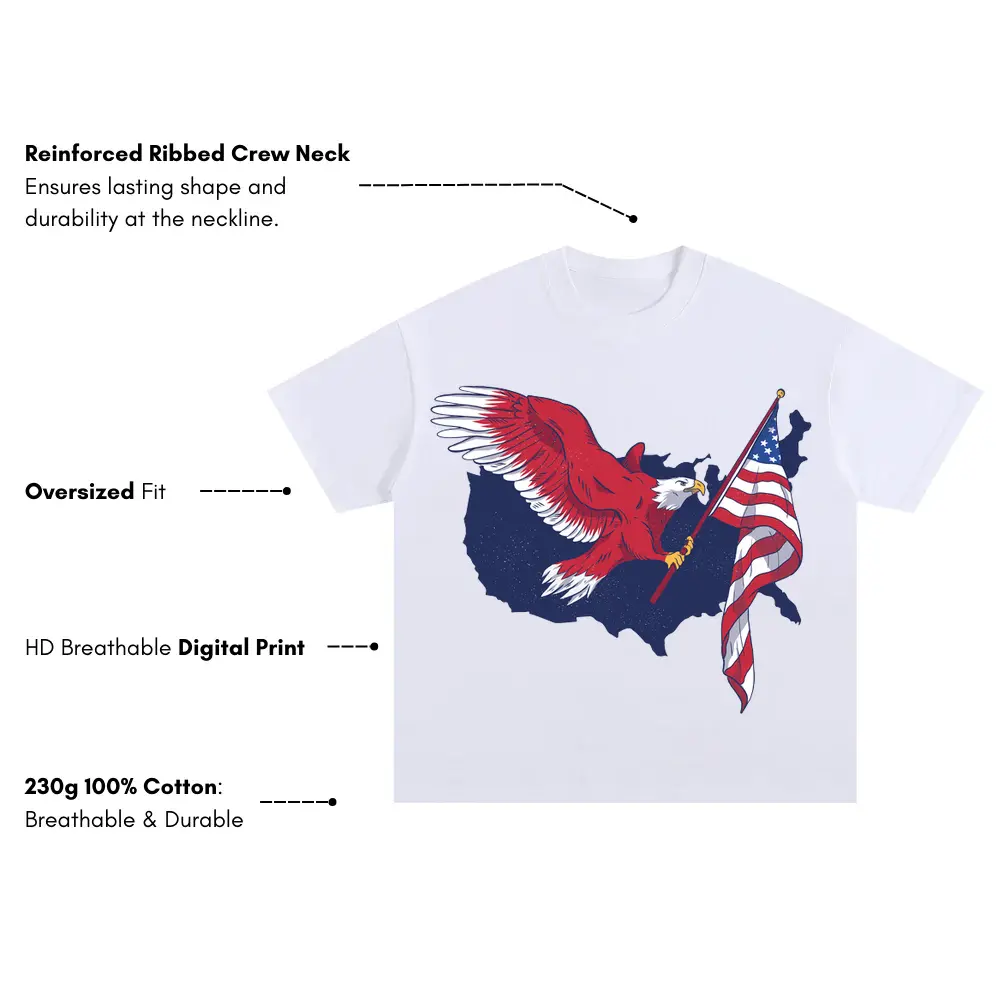 American Eagle 02 Hq Oversized White Graphic Tee - Image 3