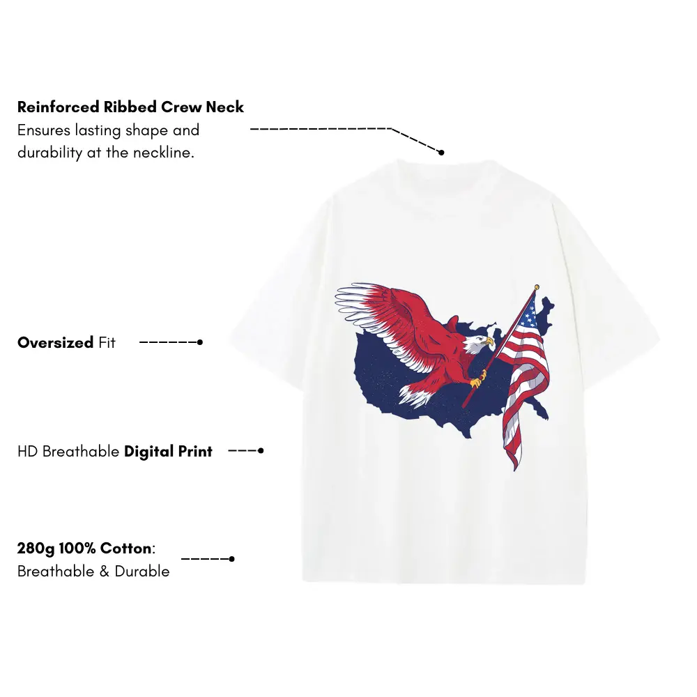 American Eagle 02 Hq Heavyweight Oversized White Graphic Tee - Image 3