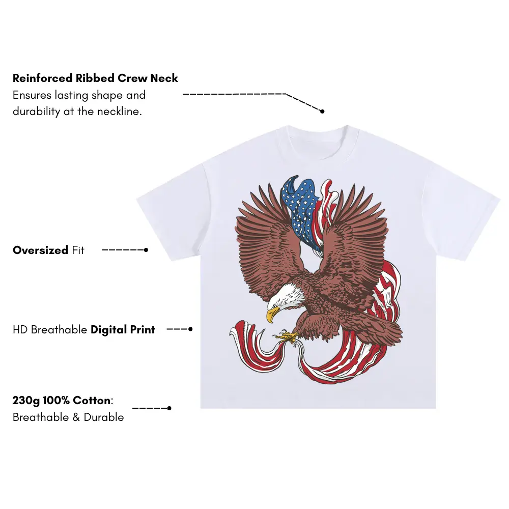 American Eagle A Oversized White Graphic Tee - Image 3