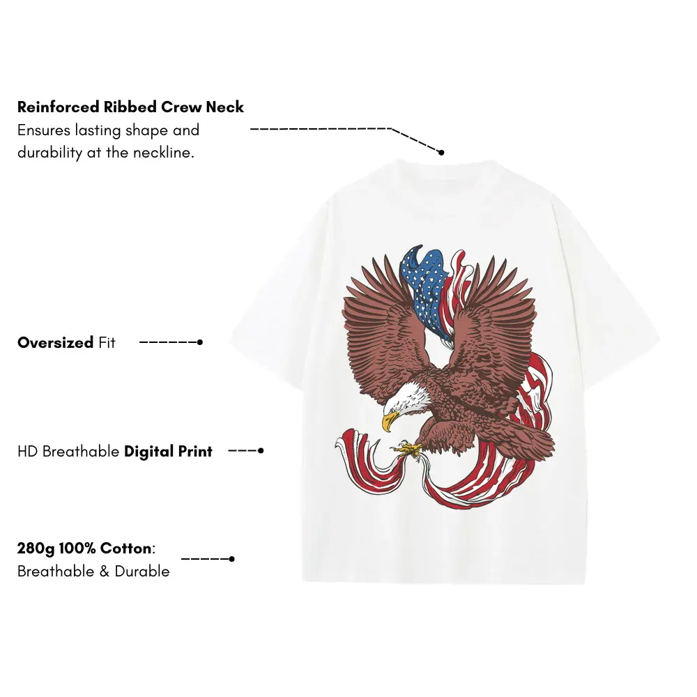 American Eagle A Heavyweight Oversized White Graphic Tee - Image 3