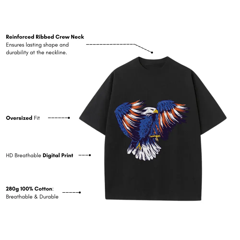 American Eagle Heavyweight Oversized Black Graphic Tee - Image 3