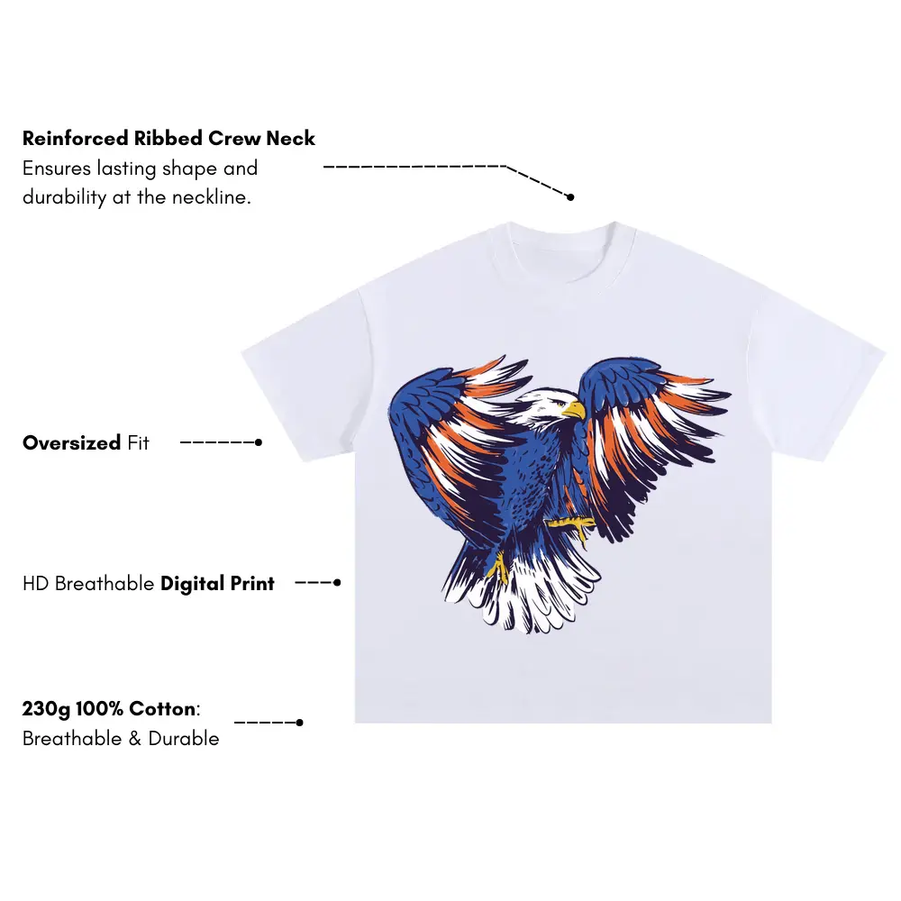 American Eagle Oversized White Graphic Tee - Image 3