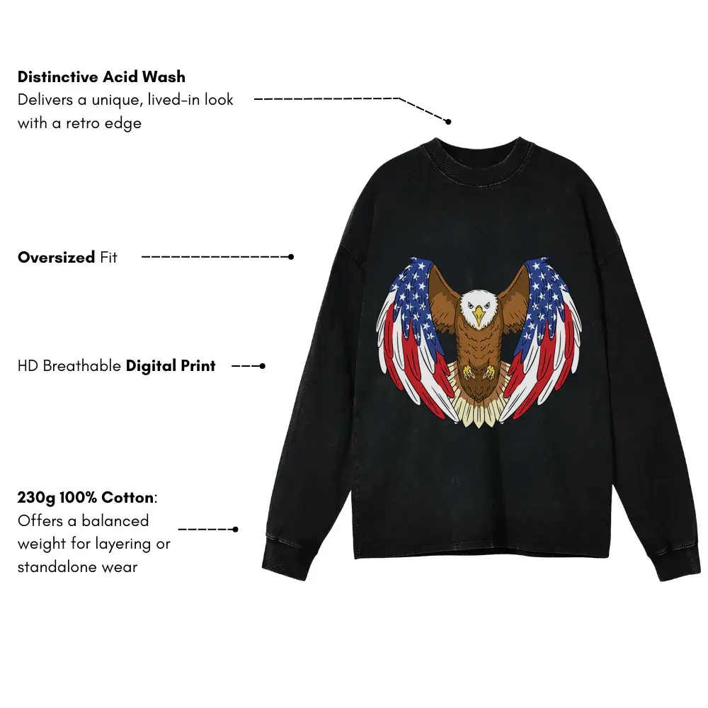 Americaneagle Acid Wash Oversized Long Sleeve Shirt - Image 3