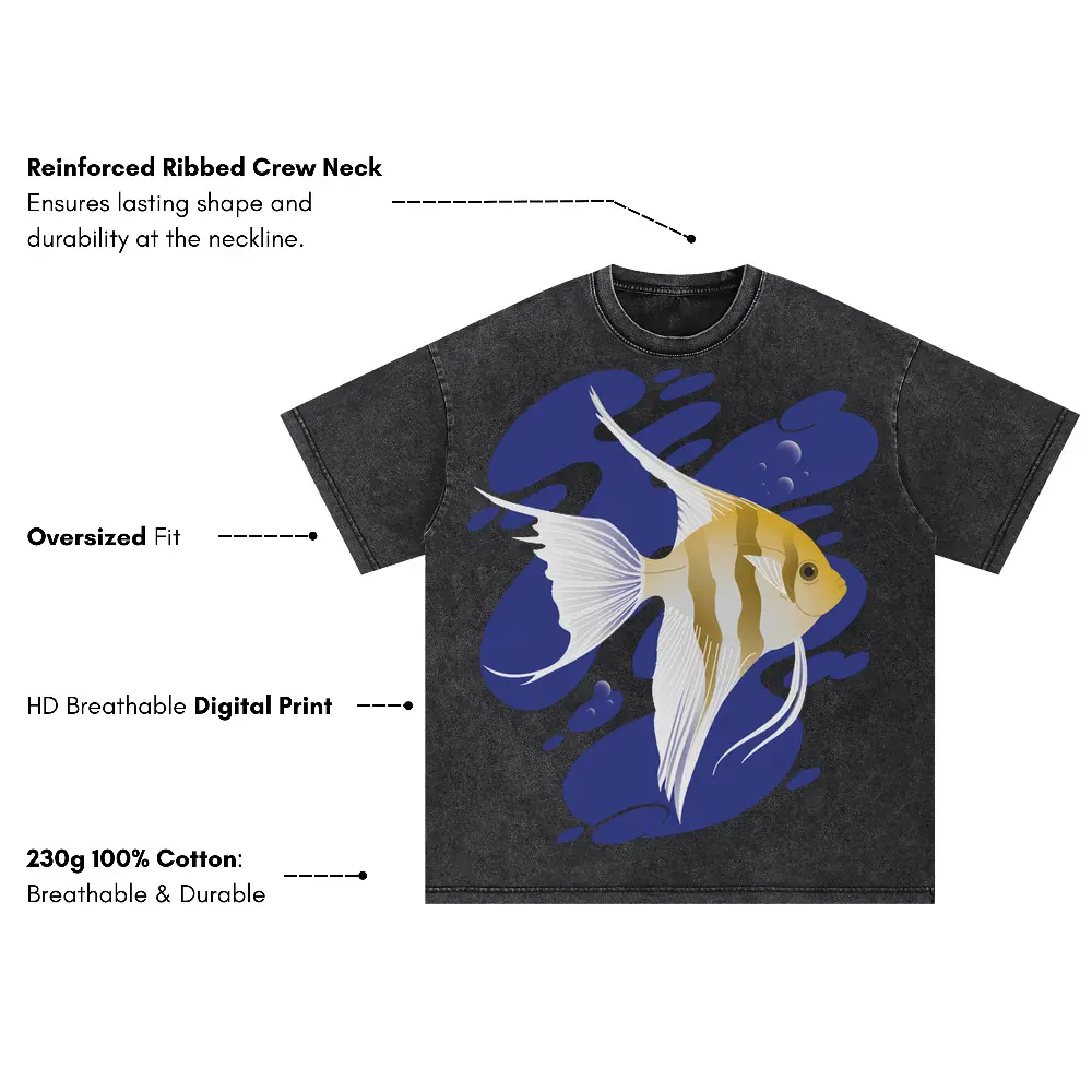 Angelfish Oversized Acid Wash T-shirt - Image 3