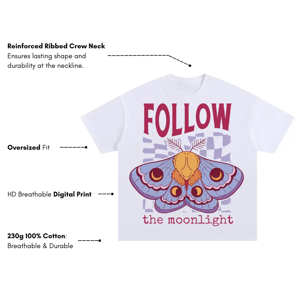 Witchymoonlight Oversized White Graphic Tee - Image 3