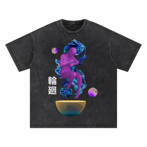 3D  Reborn Oversized Acid Wash T-shirt