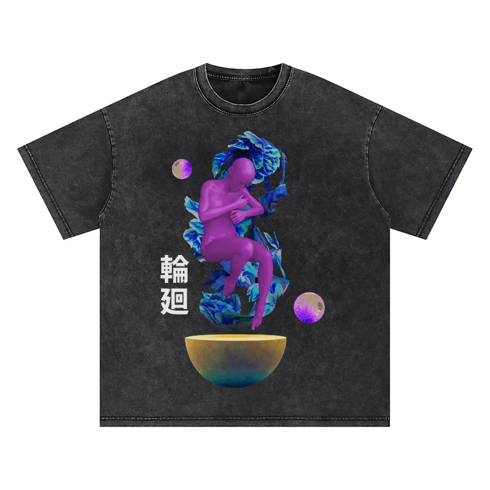 3D Reborn Oversized Acid Wash T-shirt