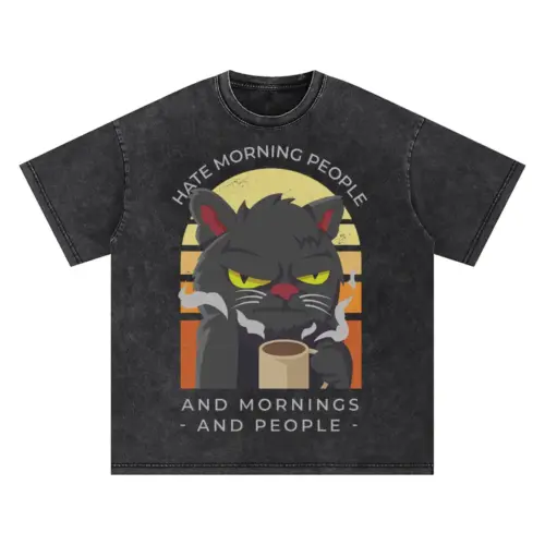 Agrycoffecat Oversized Acid Wash T-shirt