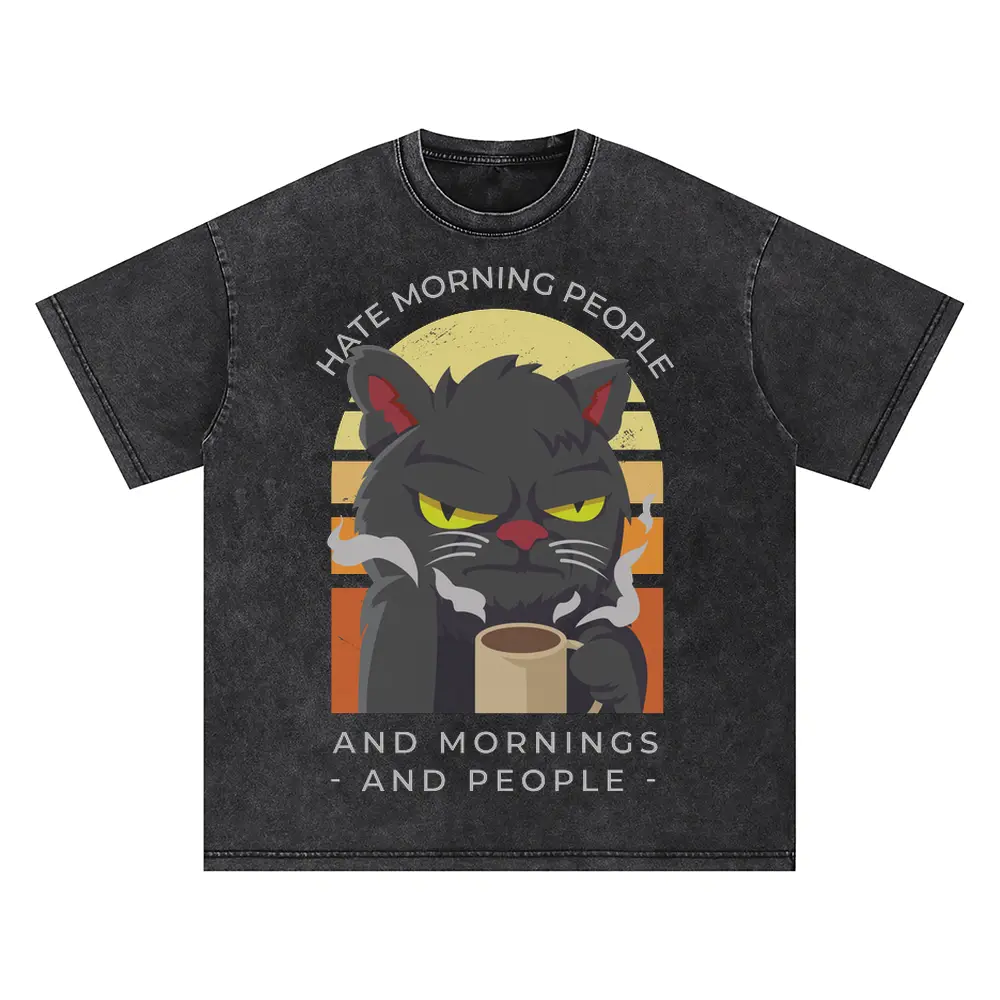 Agrycoffecat Oversized Acid Wash T-shirt