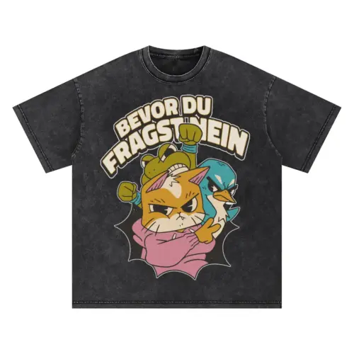 Animals Gang Oversized Acid Wash T-shirt