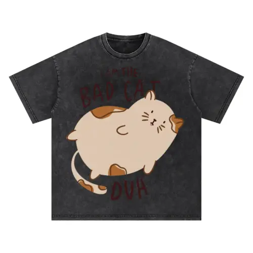 Bad Cat Oversized Acid Wash T-shirt