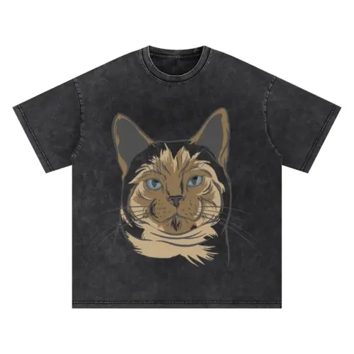 Cat A Oversized Acid Wash T-shirt