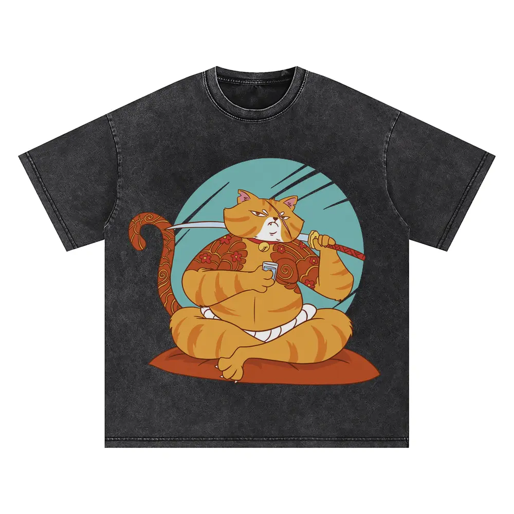Yakuzacat Oversized Acid Wash T-shirt