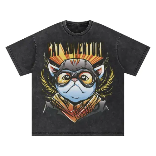 Adventure Cat Oversized Acid Wash T-shirt