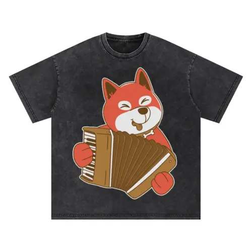 Accordion Dog Oversized Acid Wash T-shirt