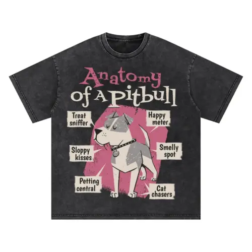 Anatomy Of Apitbull T Oversized Acid Wash T-shirt
