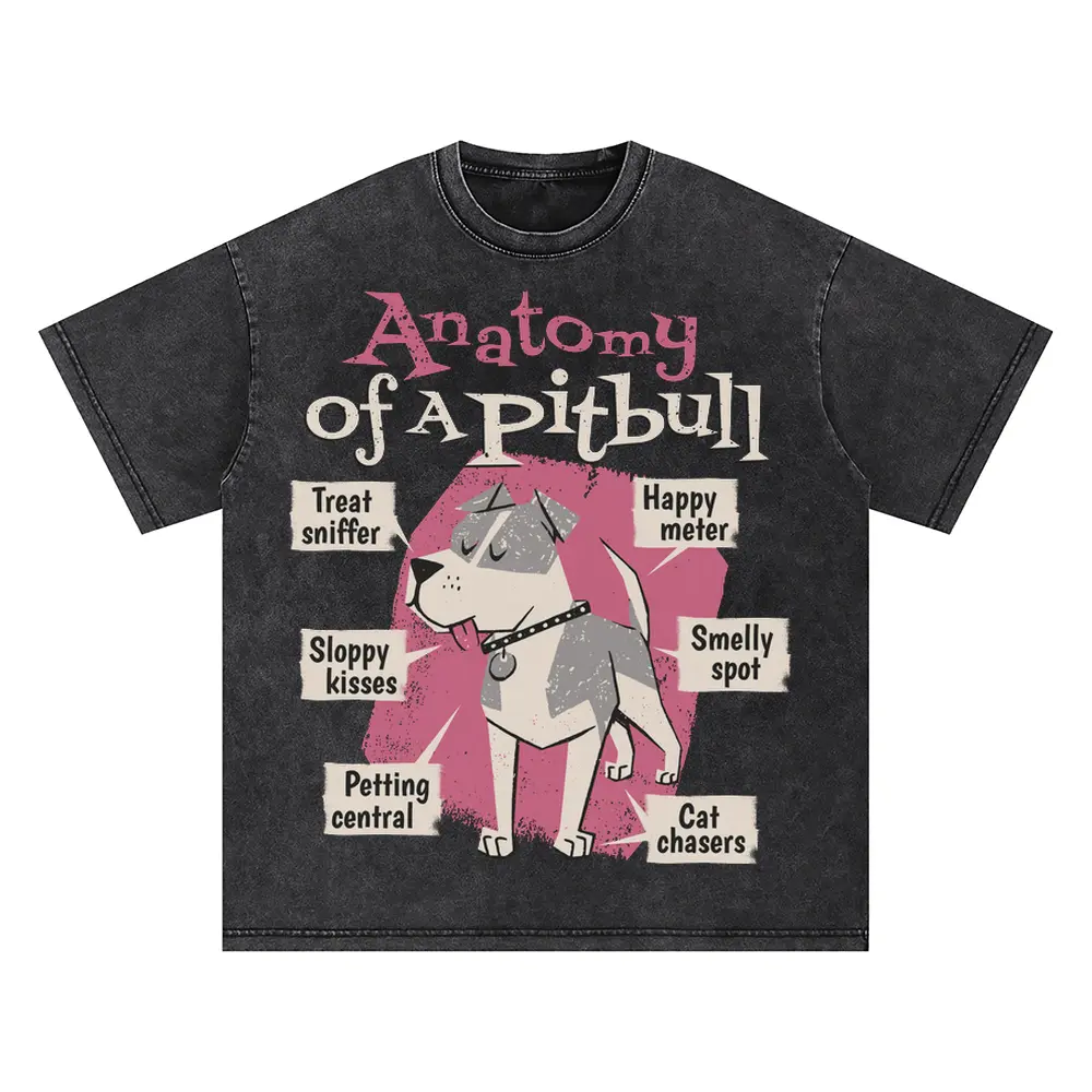 Anatomy Of Apitbull T Oversized Acid Wash T-shirt