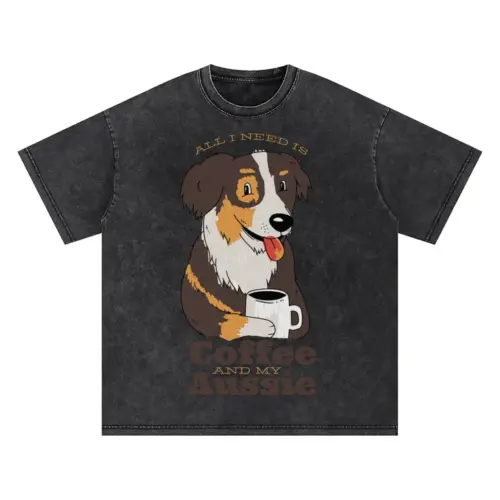 Aussie Coffee Oversized Acid Wash T-shirt