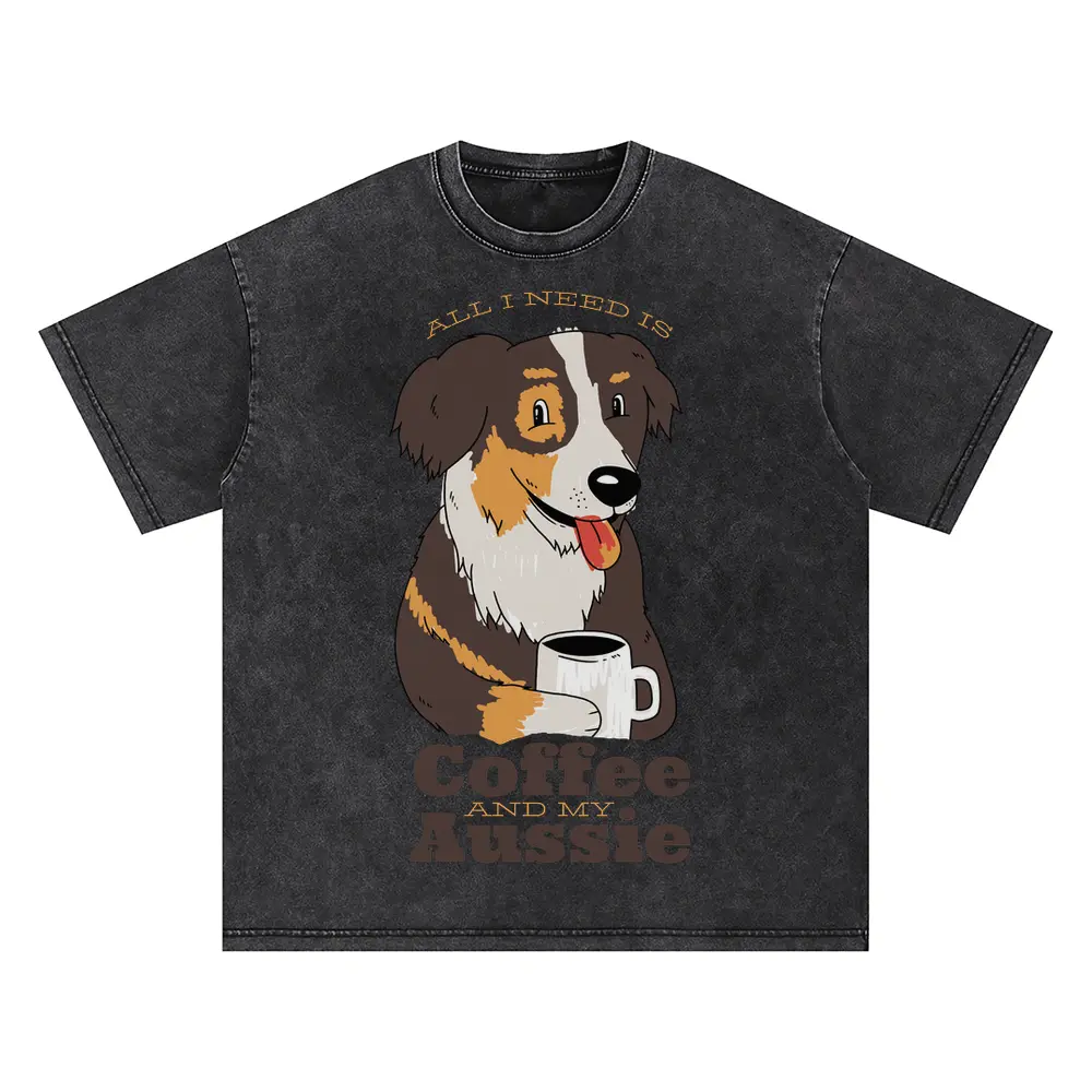 Aussie Coffee Oversized Acid Wash T-shirt