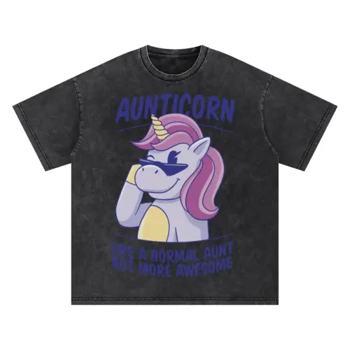 Aunticorn Oversized Acid Wash T-shirt