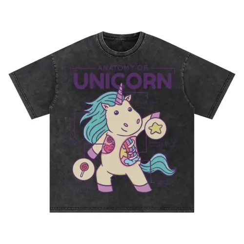 Anatomy Of Unicorn Oversized Acid Wash T-shirt
