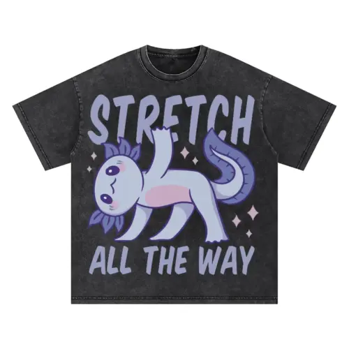 Yoga Axolotl Oversized Acid Wash T-shirt