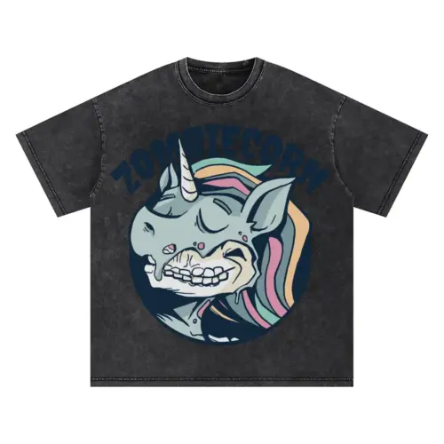 Zombiecorn Oversized Acid Wash T-shirt