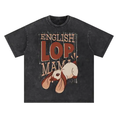 052 English Lop Mama Oversized Acid Wash T-shirt