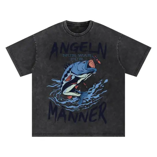 Angeln Fish Oversized Acid Wash T-shirt