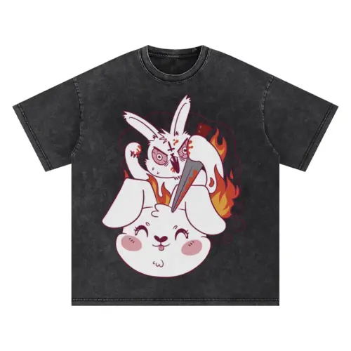 Angryrabbit Oversized Acid Wash T-shirt