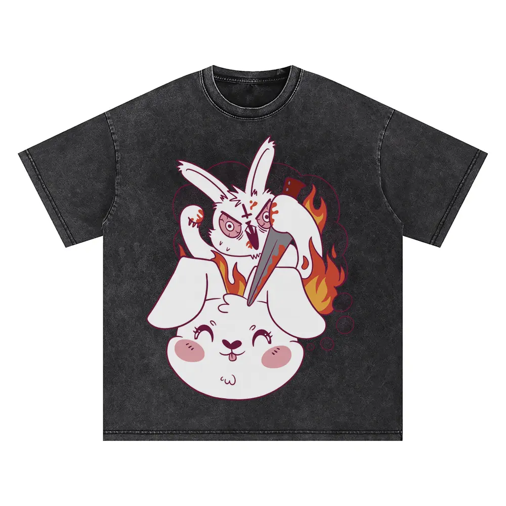 Angryrabbit Oversized Acid Wash T-shirt