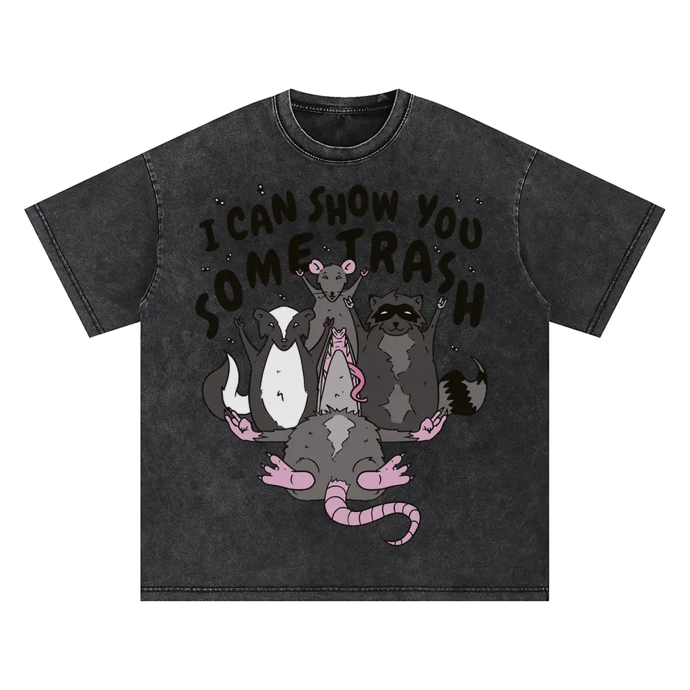 Trash Animals Oversized Acid Wash T-shirt