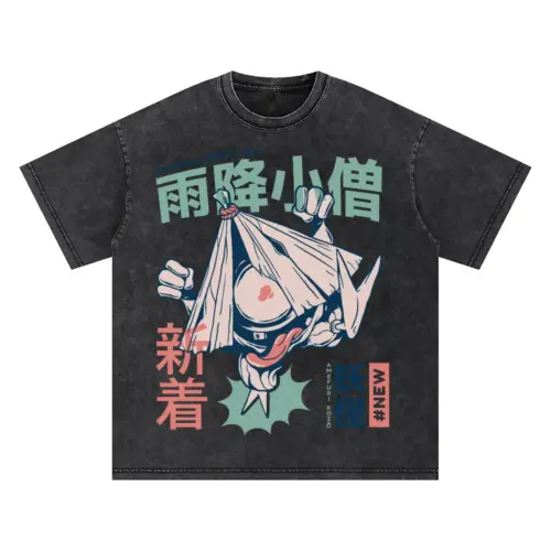 Amefuri Kozo Yokai Oversized Acid Wash T-shirt