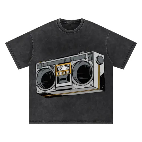 80 S Radio Oversized Acid Wash T-shirt