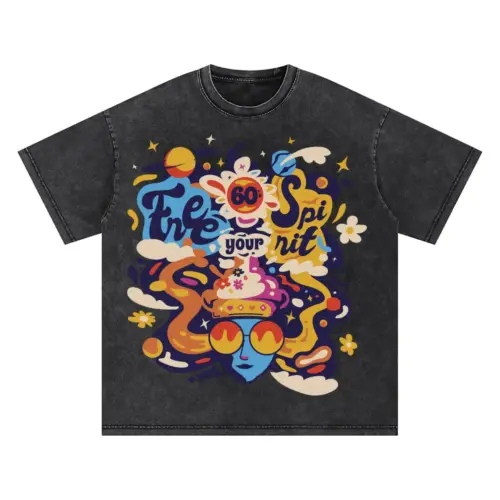 60 S Hippie Oversized Acid Wash T-shirt