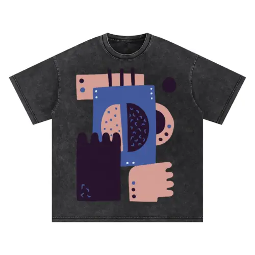 Abstract Coffee A Oversized Acid Wash T-shirt
