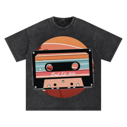 970 Vintage Design Oversized Acid Wash T-shirt