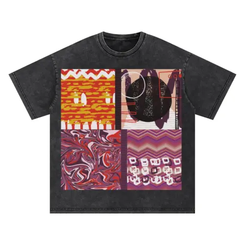 Abstract Oversized Acid Wash T-shirt