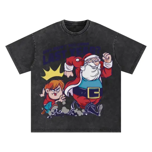 Boy Santa Oversized Acid Wash T-shirt