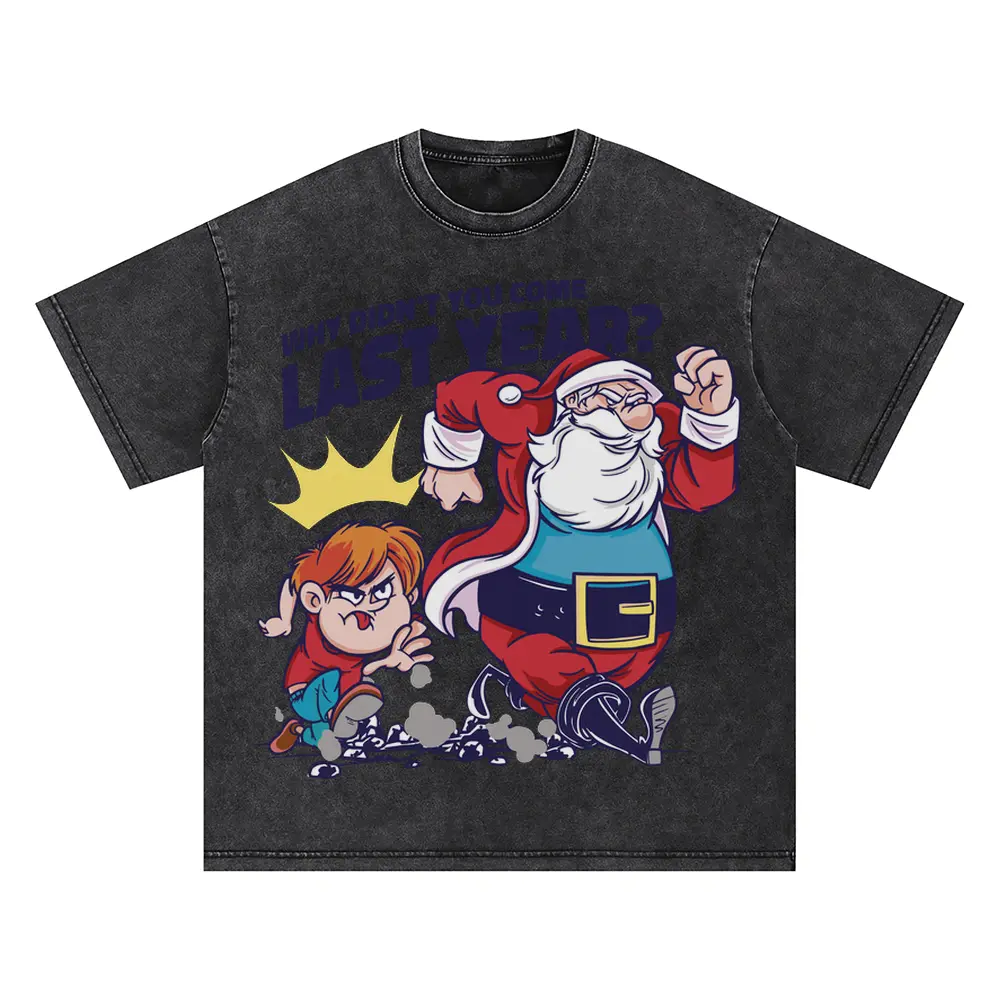 Boy Santa Oversized Acid Wash T-shirt