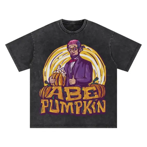 Abe Pumpkin Oversized Acid Wash T-shirt