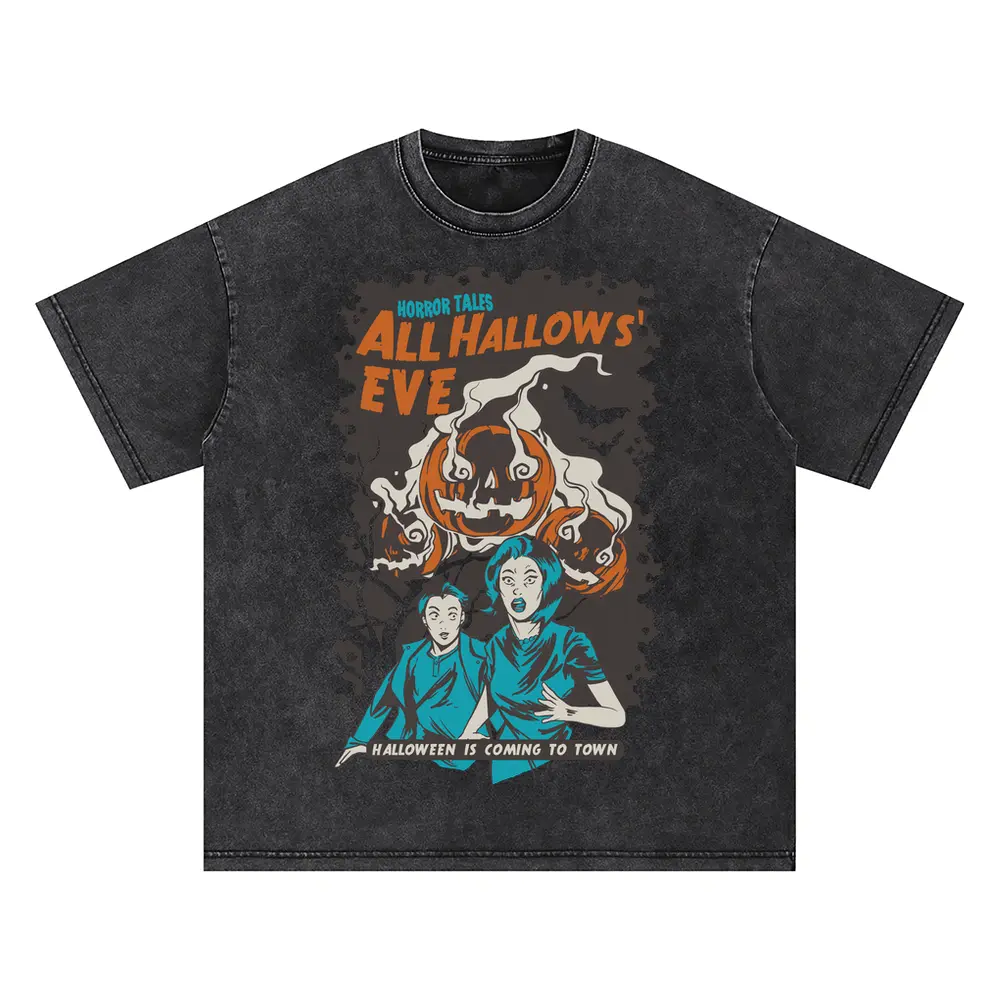 Allhallow Eve Oversized Acid Wash T-shirt