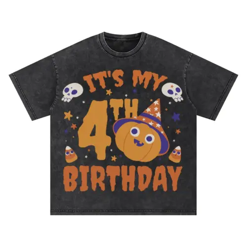 Birthday Oversized Acid Wash T-shirt