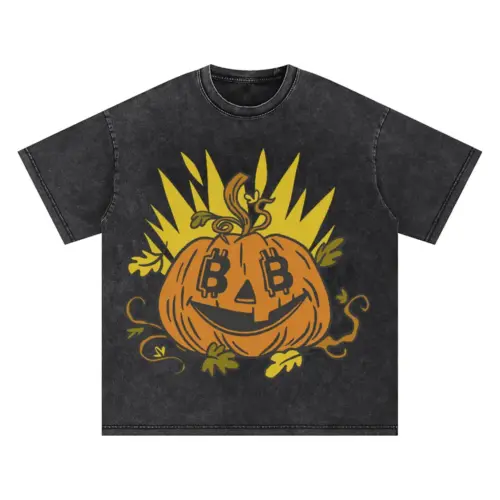 Bitcoinpumpkin Oversized Acid Wash T-shirt